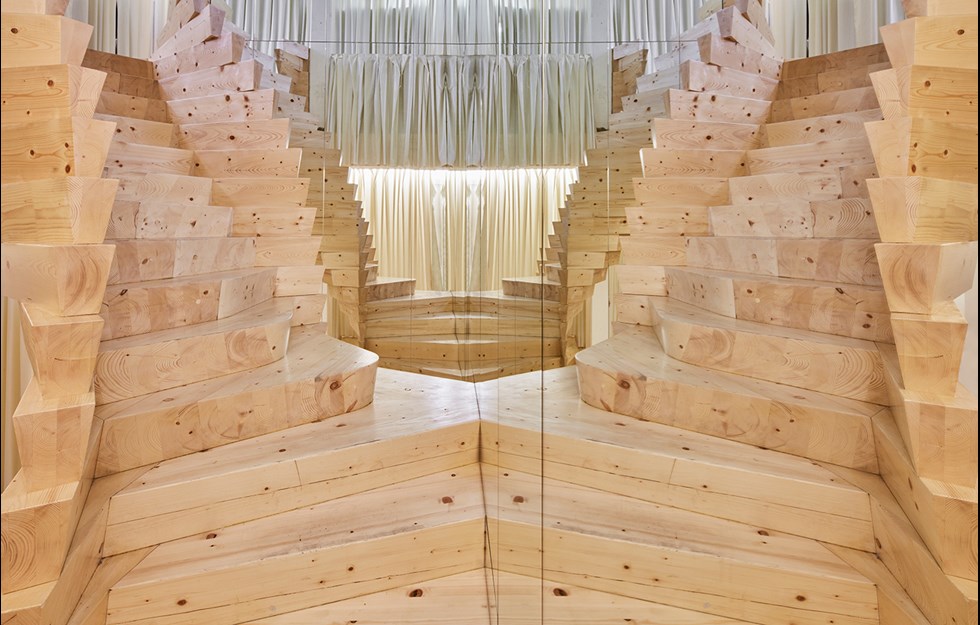Icon inspired wooden staircase