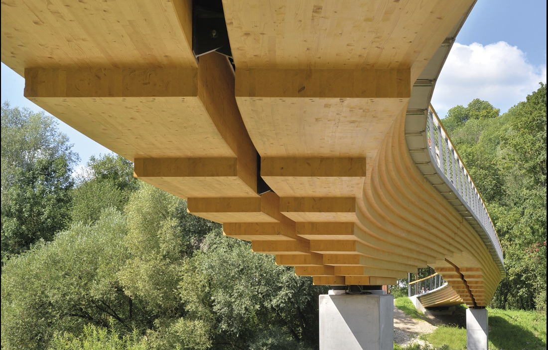 Timber Bridge Large 96 metre long wooden bridge designed for the river - Trä magazine